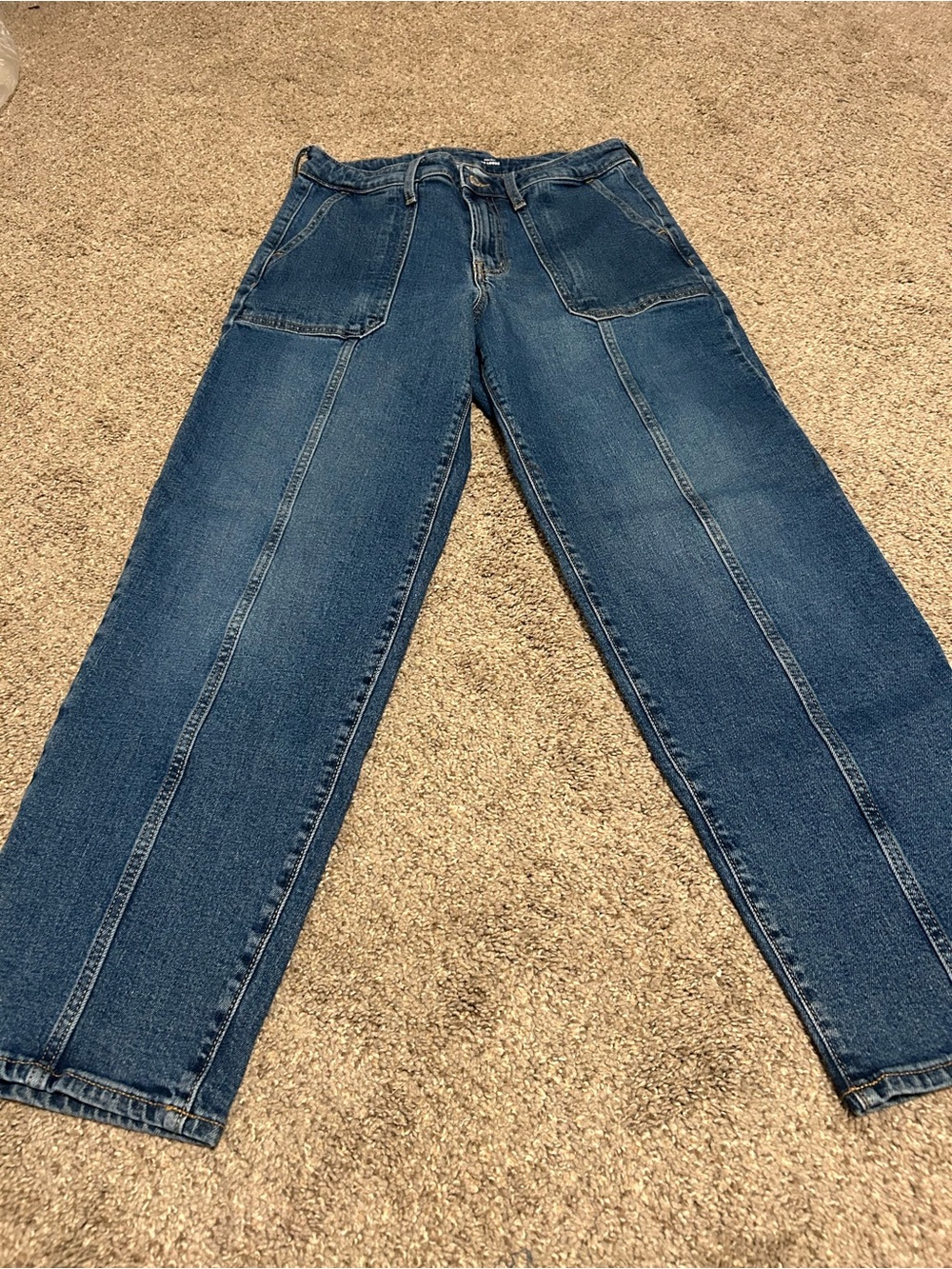 Old Navy Woman's High Rise OG Loose Denim Jeans - Dark Blue